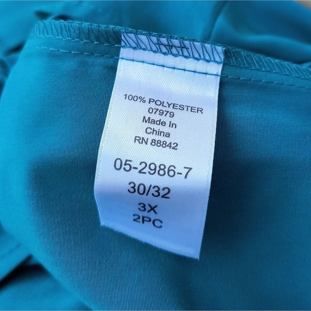 Woman Within Teal Blue Two-Piece Button Front Dress Set - Picture 12 of 13
